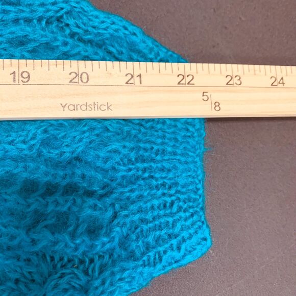 Vintage Mainframe Mohair Sweater Open Weave Large Dark Turquoise‎ - Picture 12 of 12
